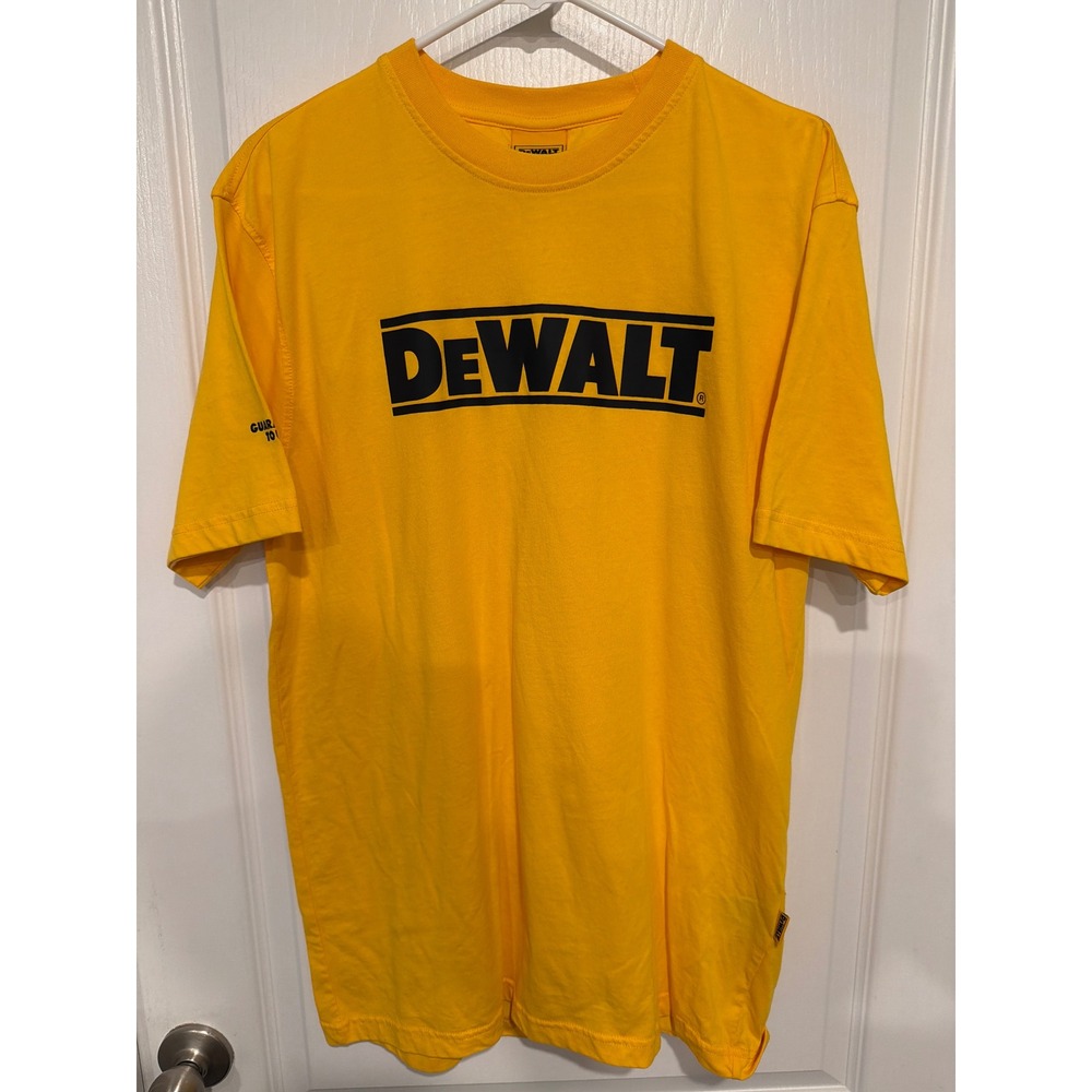 DeWalt Mens Graphic T-Shirt Yellow Short Sleeve Crew Neck Workwear Logo Tee Sz M